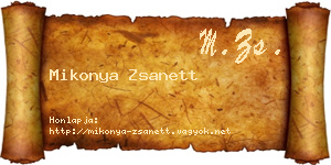 Mikonya Zsanett névjegykártya